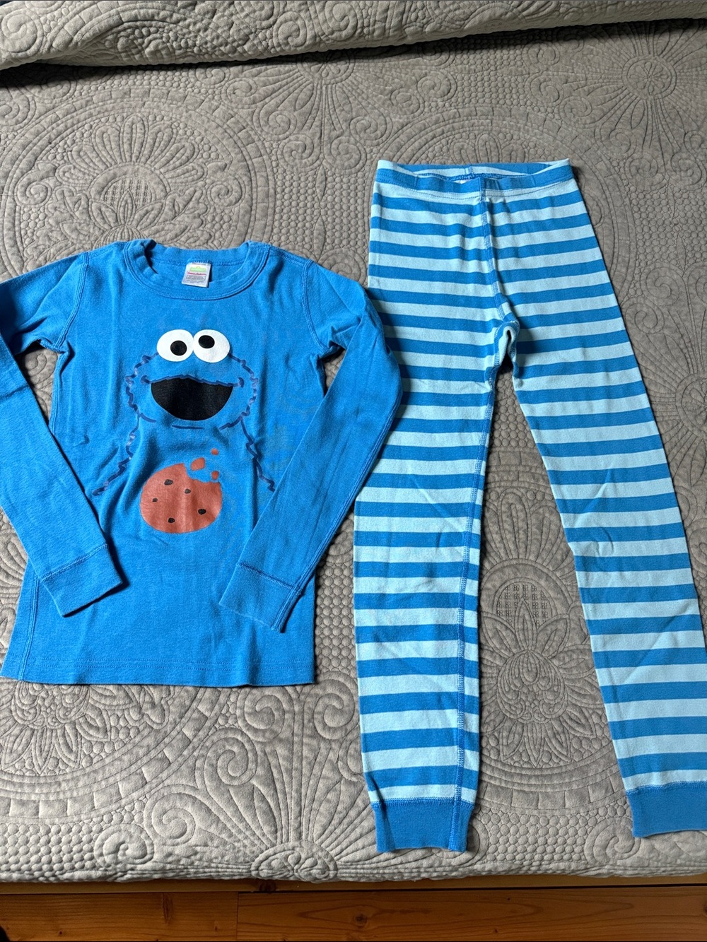 Kids Blue Cookie Monster Two-Piece Pajama Set